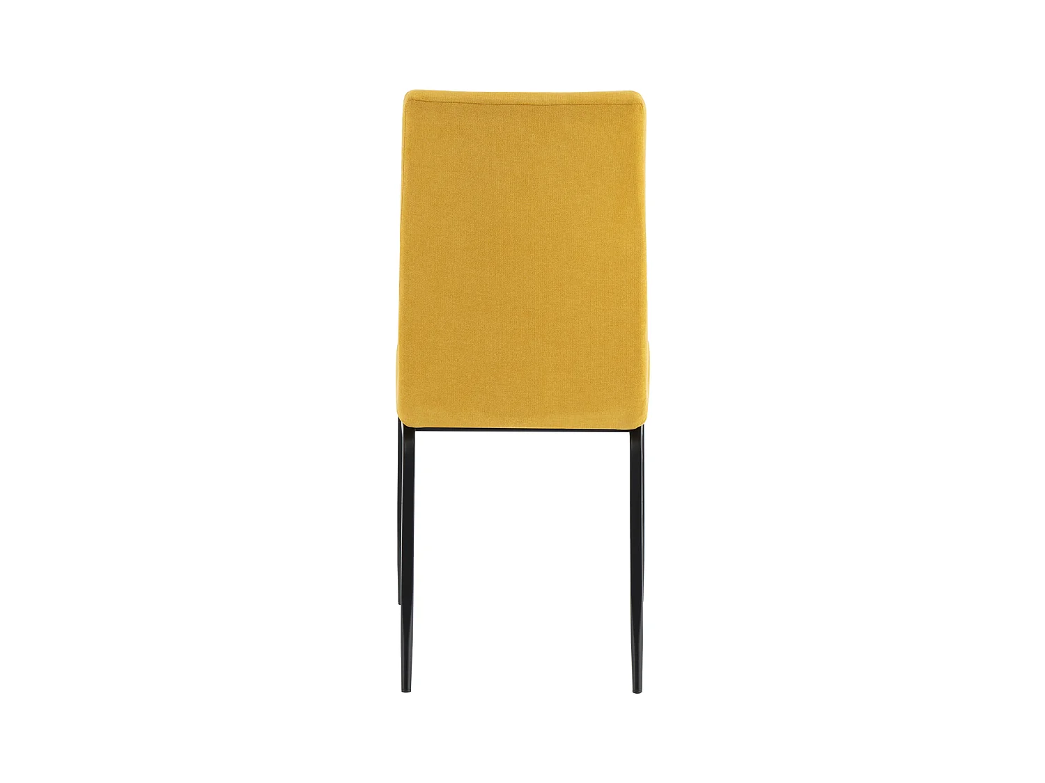 Chaise confort Teva – Tissu matelassé et pieds métal noir pour intérieur moderne-Couleur Jaune moutarde