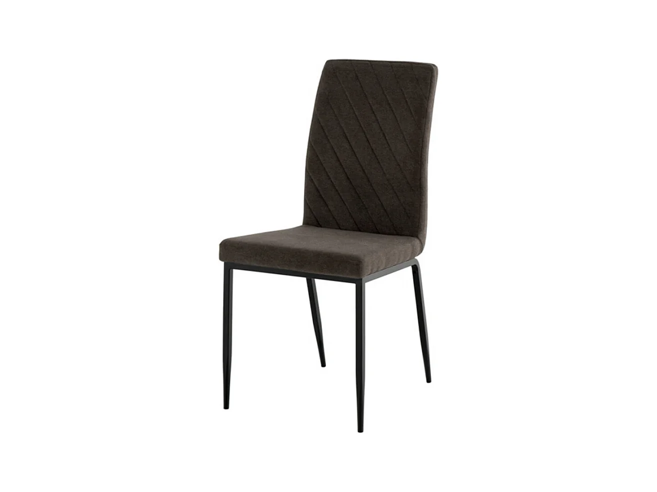 Chaise confort Teva – Tissu matelassé et pieds métal noir pour intérieur moderne-Couleur Jaune moutarde