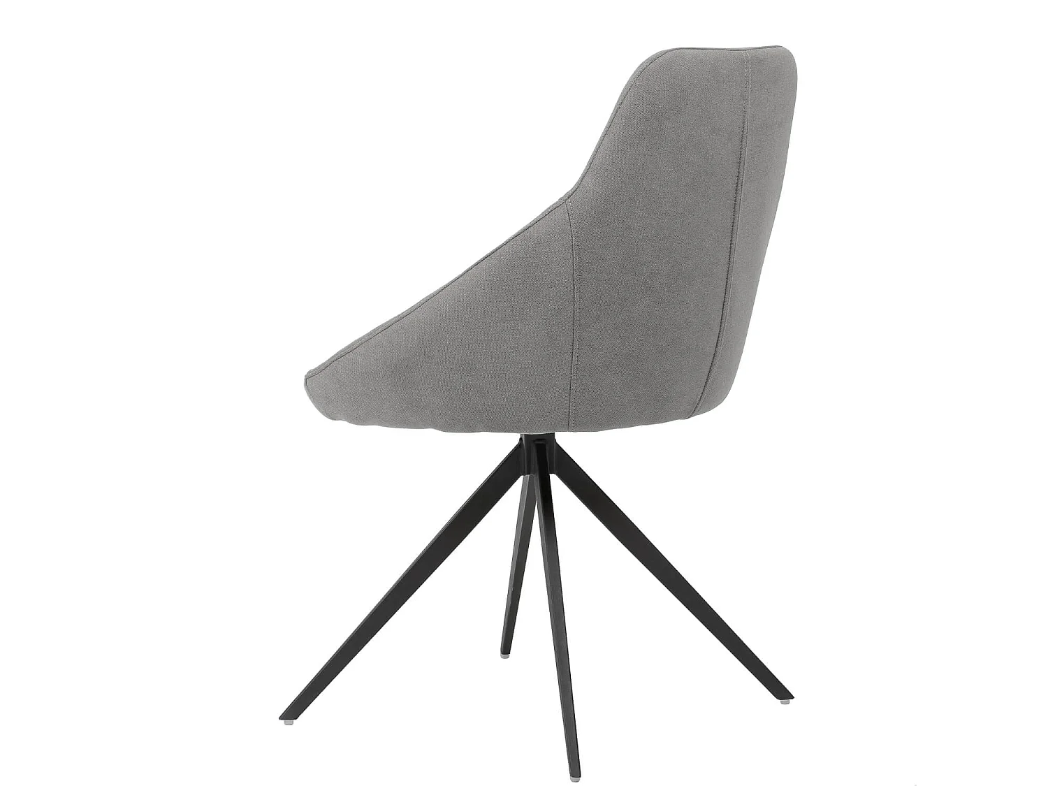 Chaise pivotante à 180º avec accoudoirs tissu gris clair et pieds métal noir Kalo