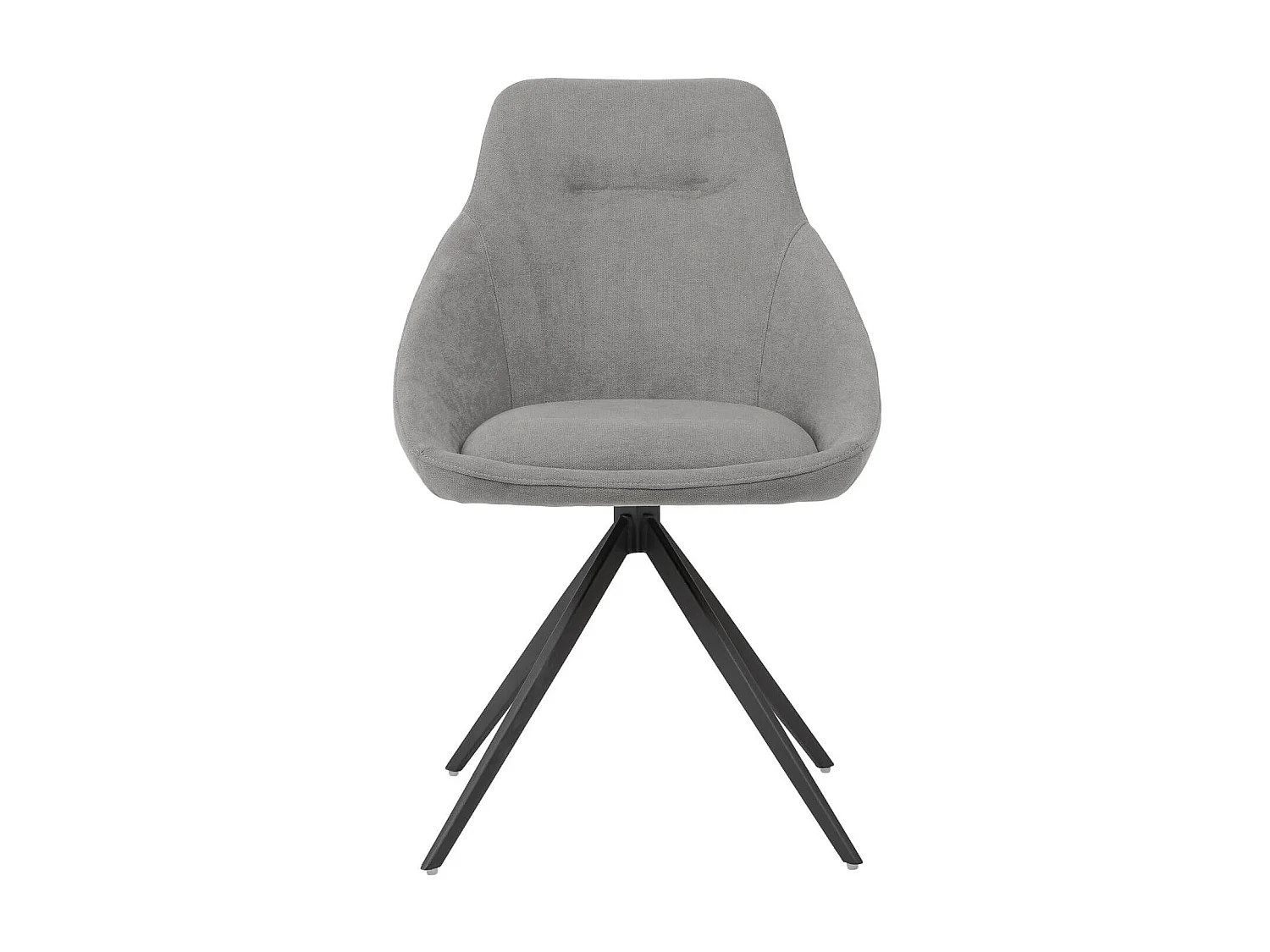 Chaise pivotante à 180º avec accoudoirs tissu gris clair et pieds métal noir Kalo