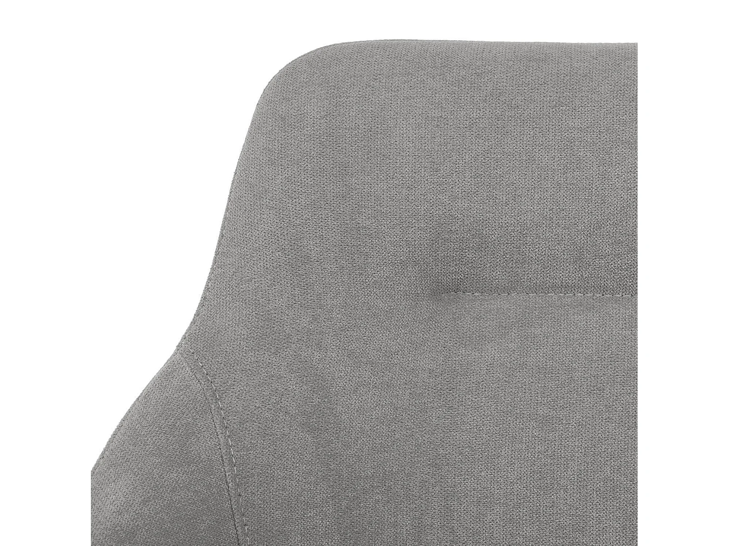 Chaise pivotante à 180º avec accoudoirs tissu gris clair et pieds métal noir Kalo