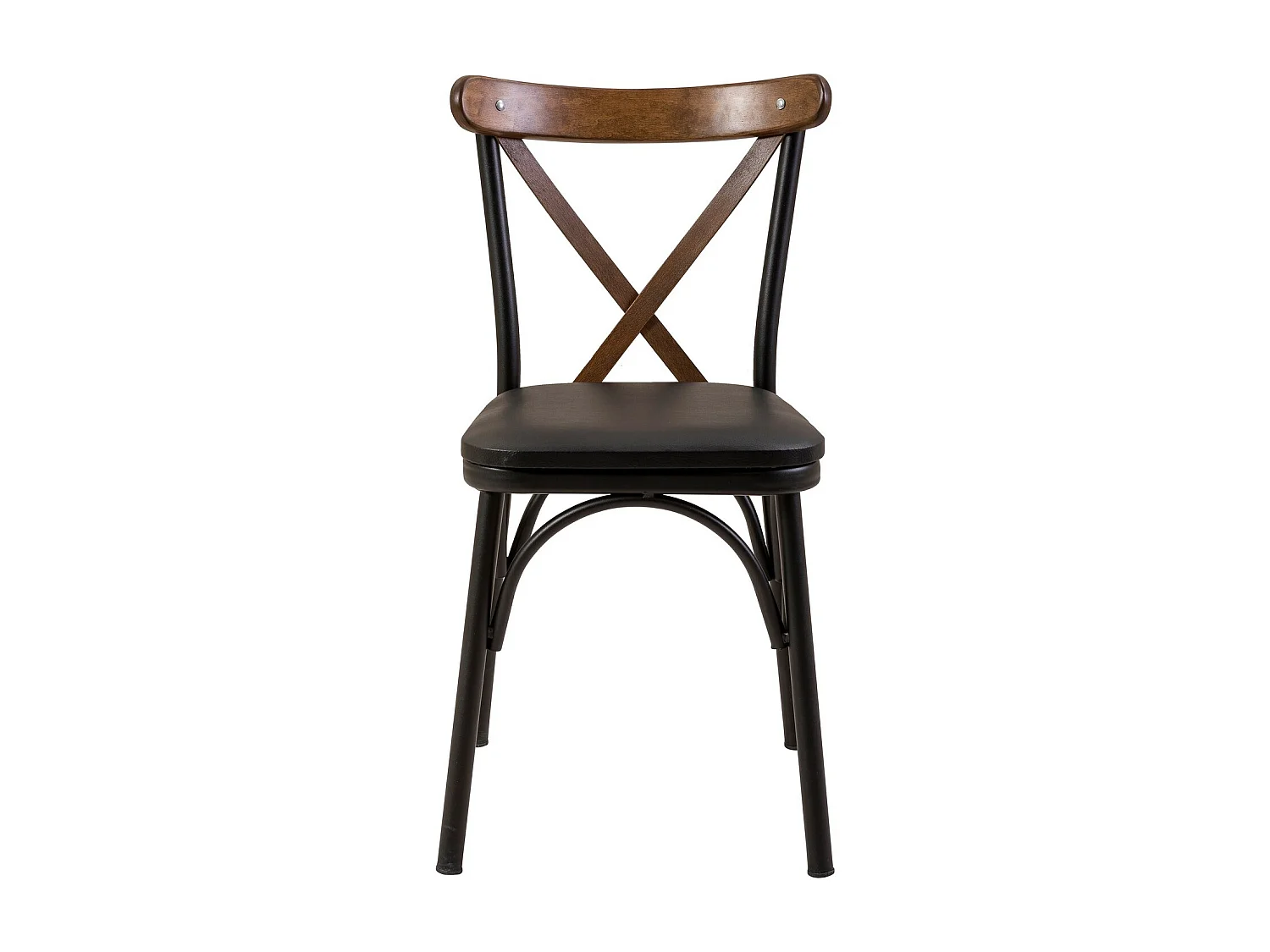 Chaise Kortal en bois et métal - Élégance rustique pour la cuisine-Couleur Marron-Pack Unité