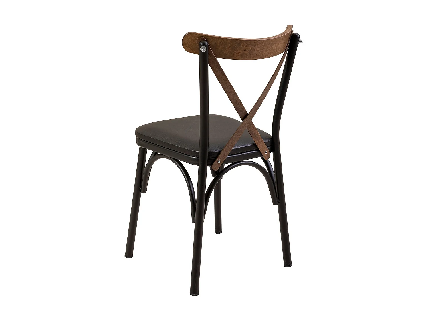 Chaise Kortal en bois et métal - Élégance rustique pour la cuisine-Couleur Marron-Pack Unité