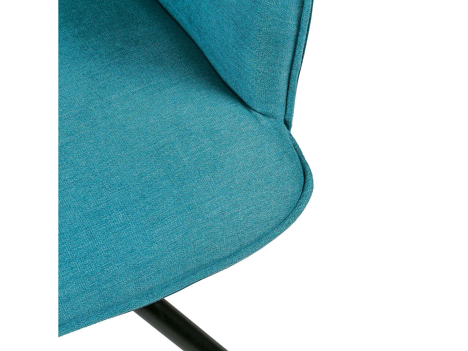 Chaise pivotante à 360º avec accoudoirs tissu bleu et pieds métal noir Larko