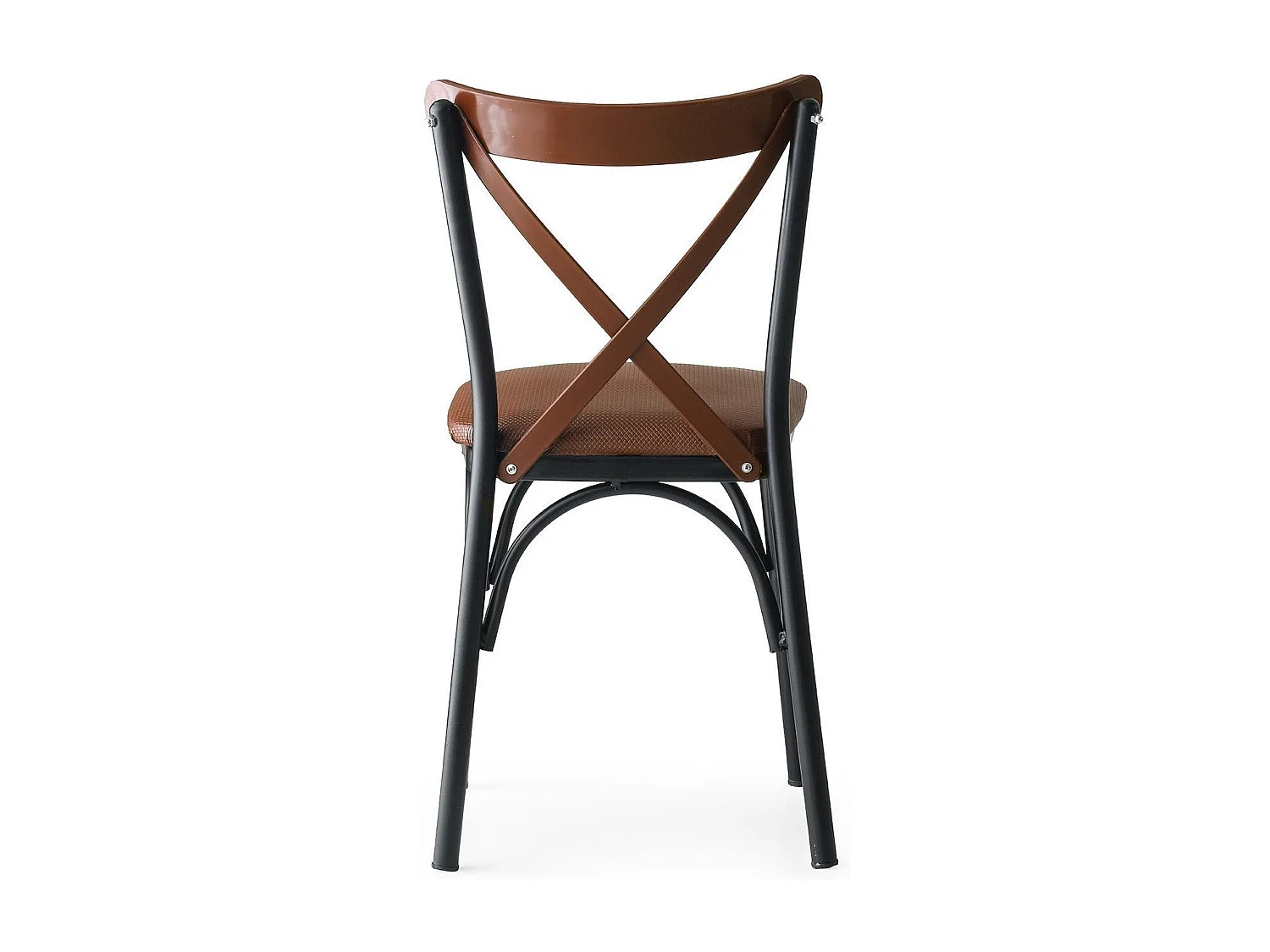 Chaise Kortal en bois et métal - Élégance rustique pour la cuisine-Couleur Marron-Pack de 4