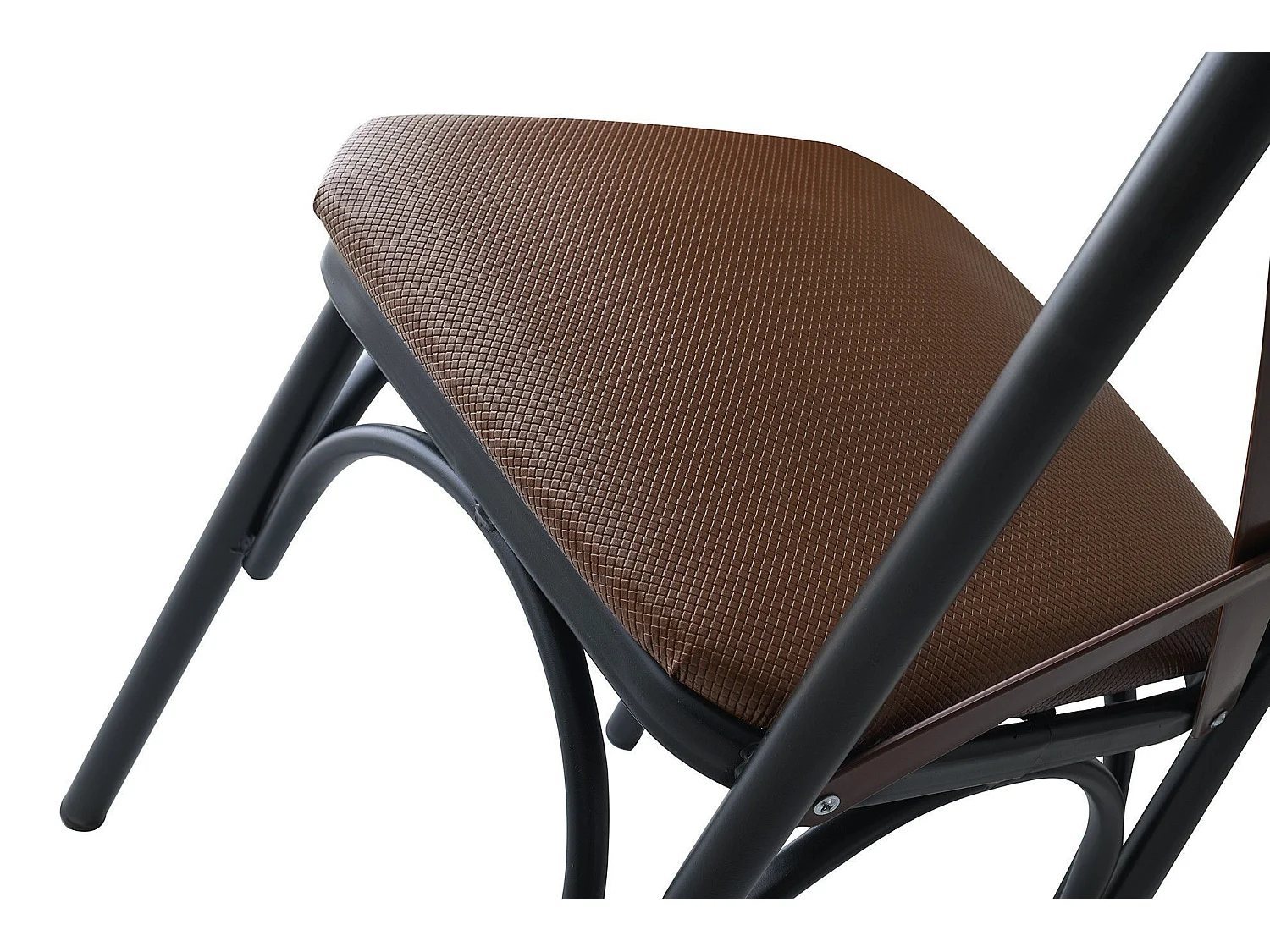 Chaise Kortal en bois et métal - Élégance rustique pour la cuisine-Couleur Marron-Pack de 4