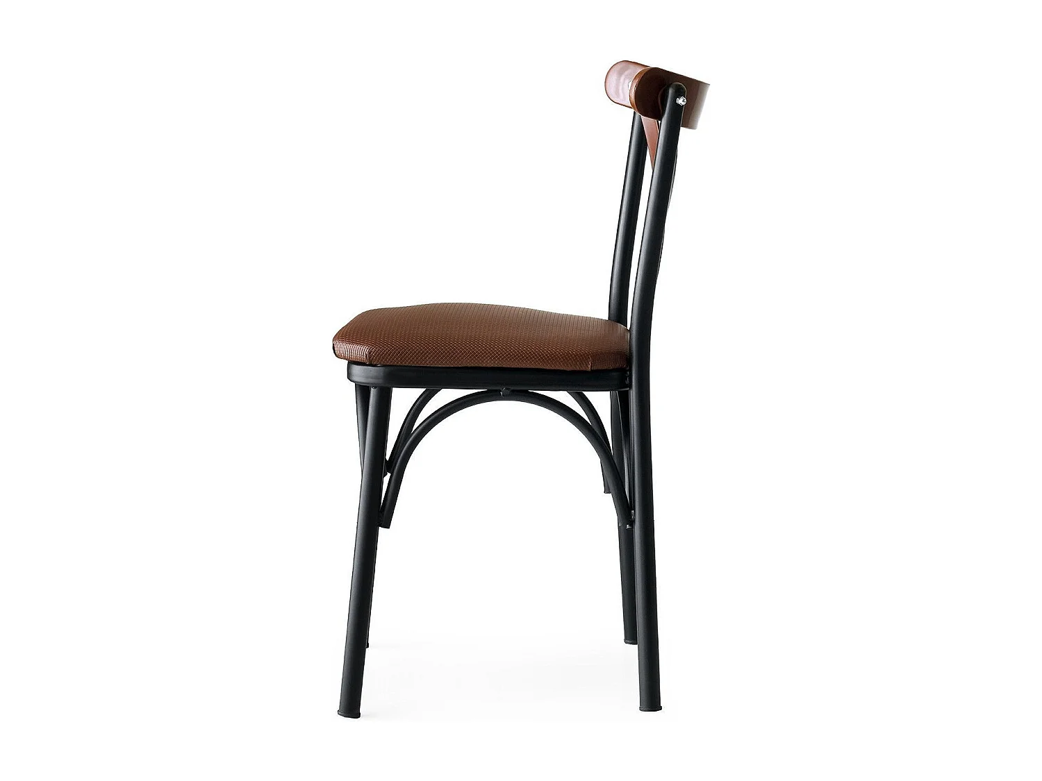 Chaise Kortal en bois et métal - Élégance rustique pour la cuisine-Couleur Marron-Pack de 4