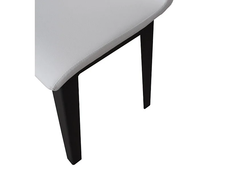 Silla Sofy moderna de piel sintética y patas de metal antracita-Color Blanco