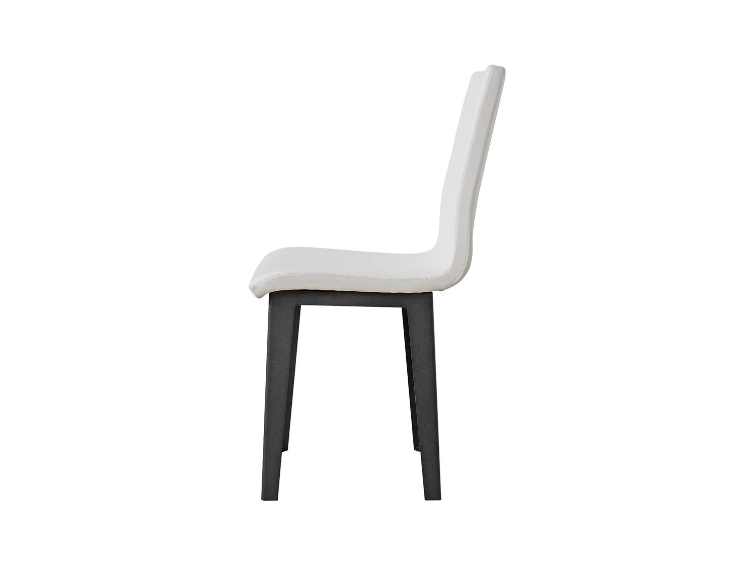 Chaise moderne simili cuir et pieds métal anthracite Sofy-Couleur Blanc