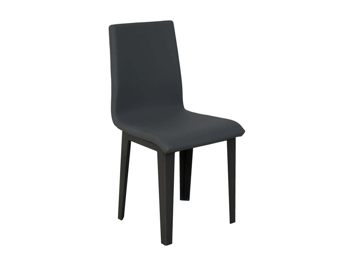 Chaise moderne simili cuir et pieds métal anthracite Sofy-Couleur Blanc