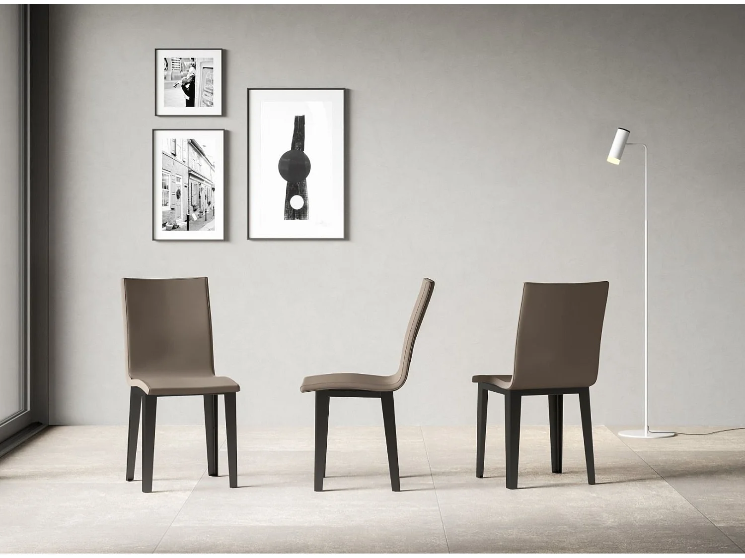 Chaise moderne simili cuir et pieds métal anthracite Sofy-Couleur Blanc