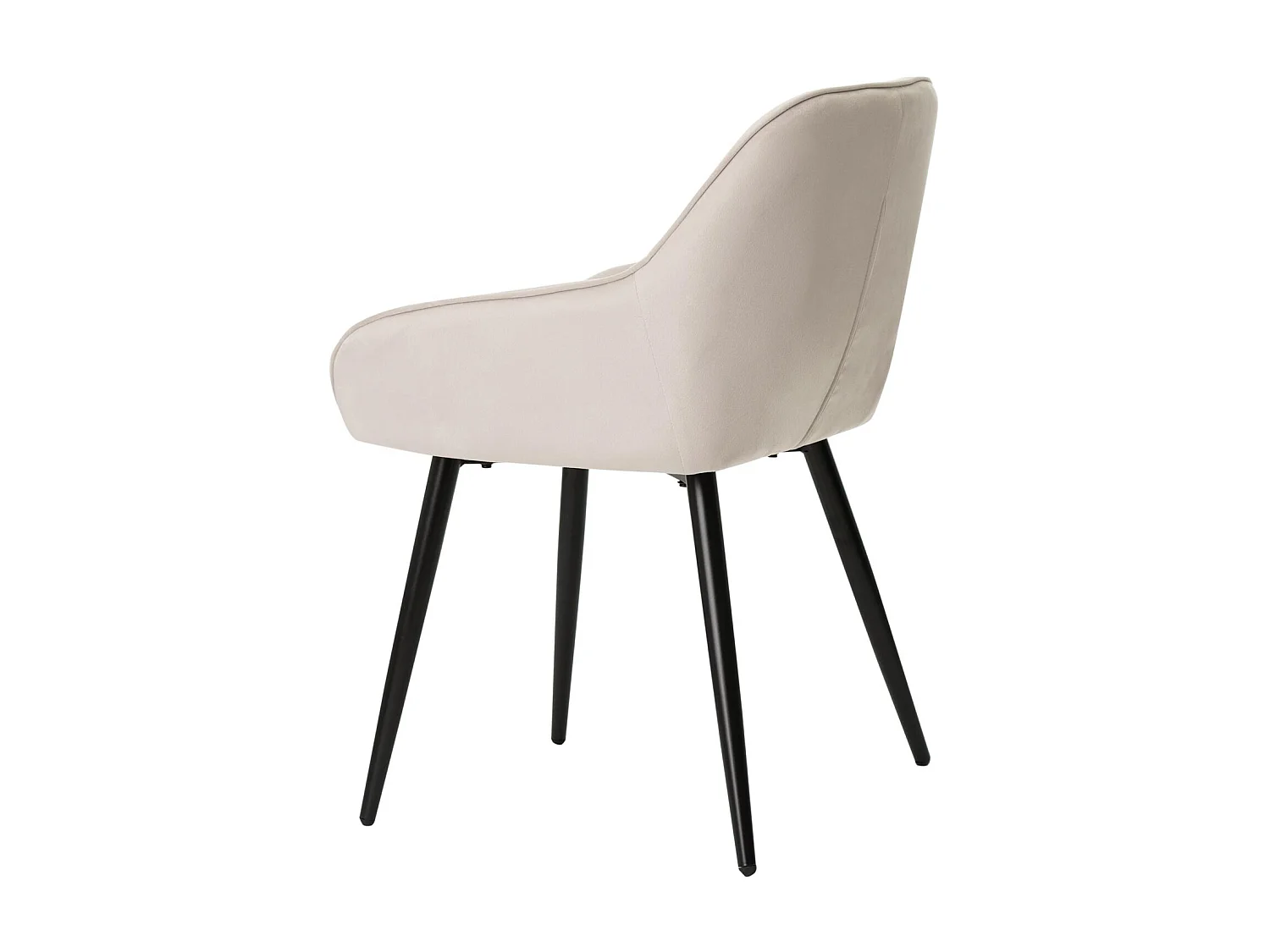 Blako stoel met lichtbeige fluwelen armleuning en zwart metalen poten