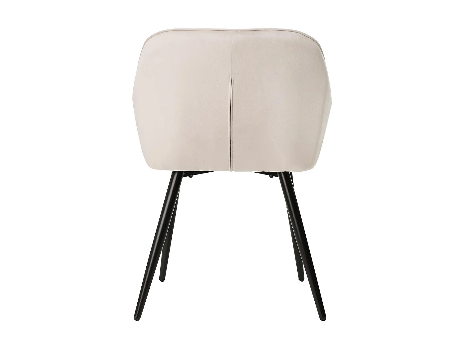 Blako stoel met lichtbeige fluwelen armleuning en zwart metalen poten