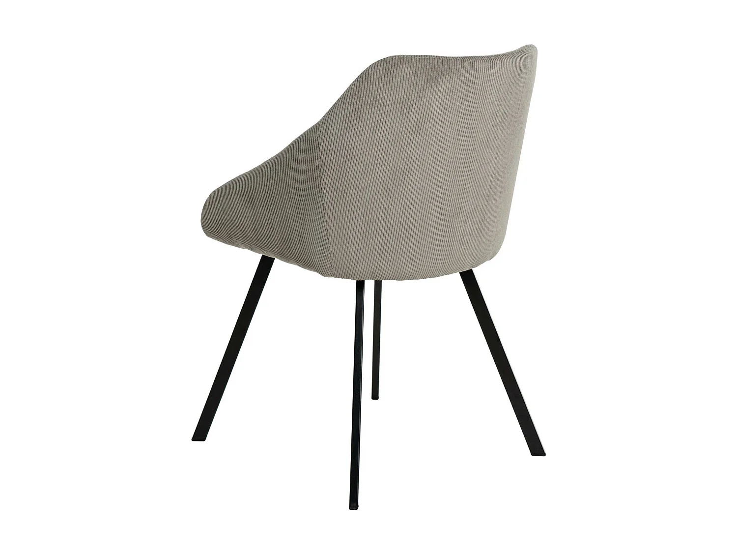 Chaise moderne Maggie - Élégance en velours et pieds métal noir-Couleur Gris clair