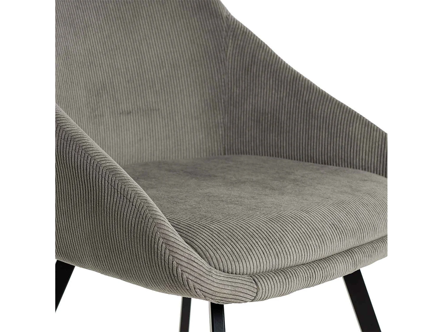 Chaise moderne Maggie - Élégance en velours et pieds métal noir-Couleur Gris clair