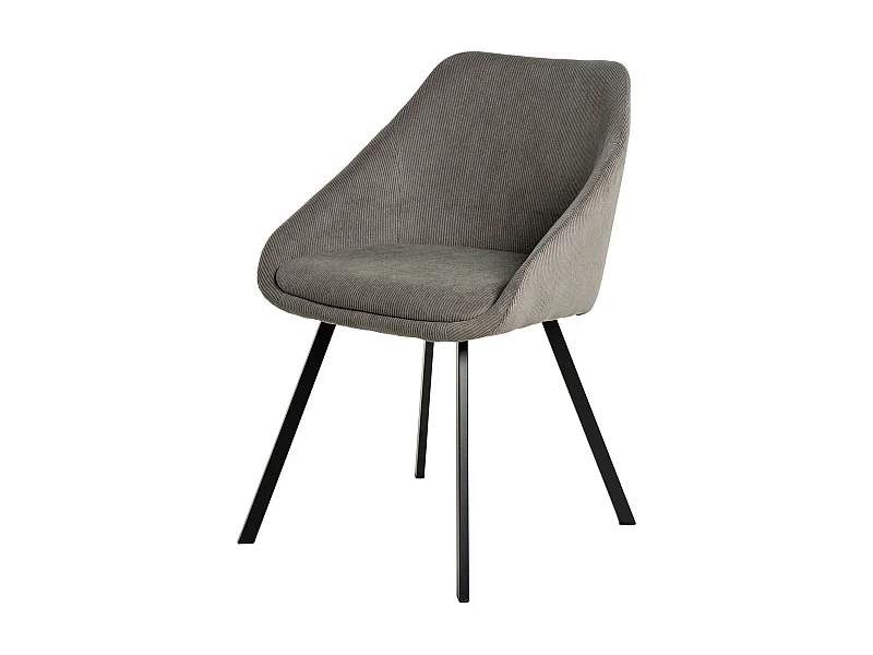 Chaise moderne Maggie - Élégance en velours et pieds métal noir-Couleur Gris clair