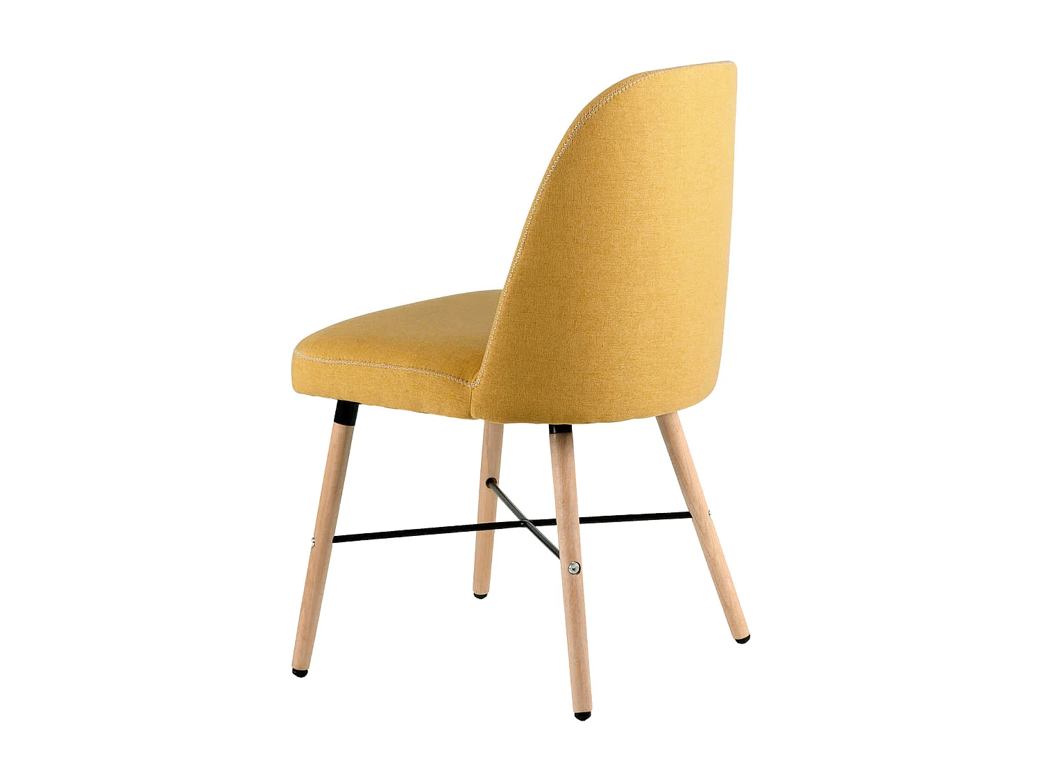 Chaise style scandinave en bois de hêtre et tissu Otrika-Couleur Jaune curry