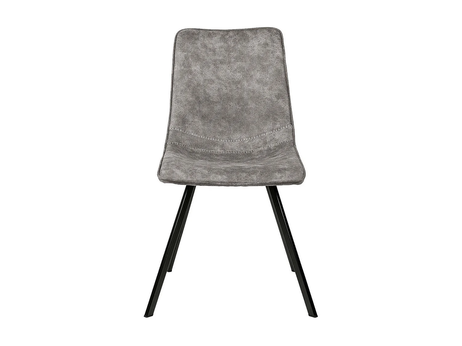 Chaise tissu imitation cuir gris clair et pieds métal noir Brika