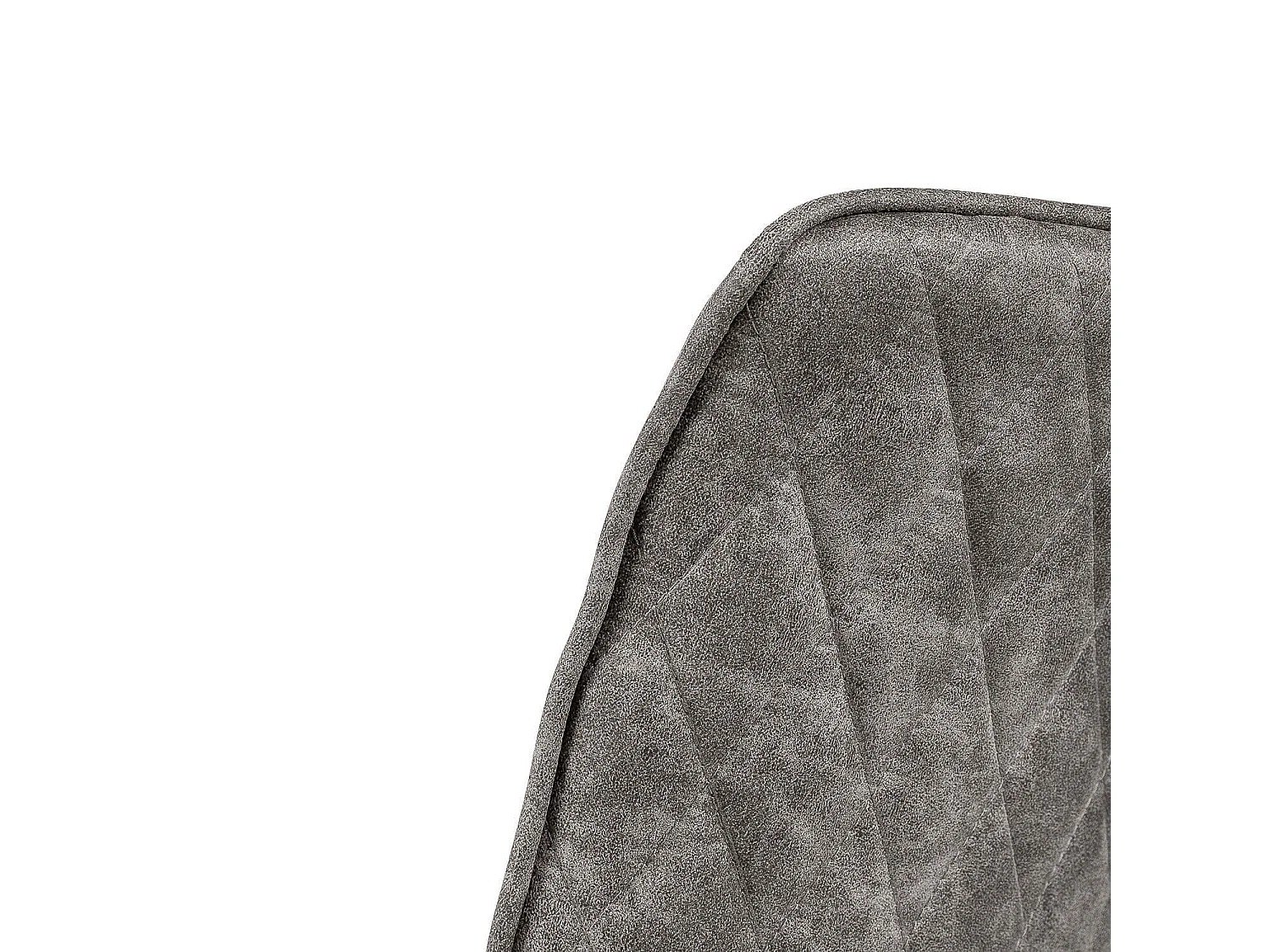 Chaise tissu imitation cuir gris clair et pieds métal noir Brika