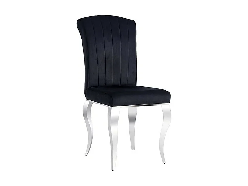 Krzesło tapicerowane PRINCE VELVET czarne/chrom