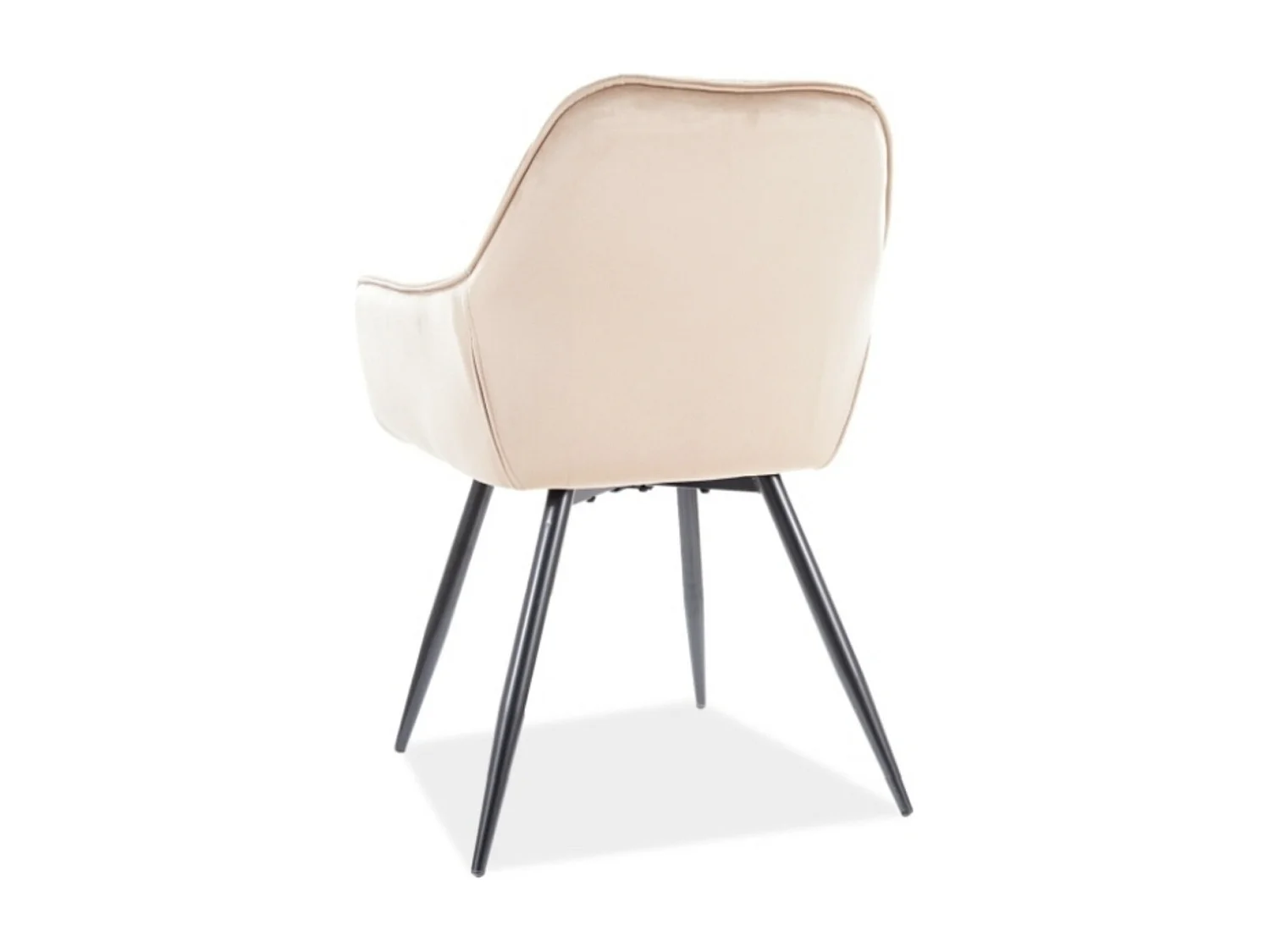 Chaise avec accoudoir velours matelassé et acier noir Klakine - Lot de 2-Couleur Gris