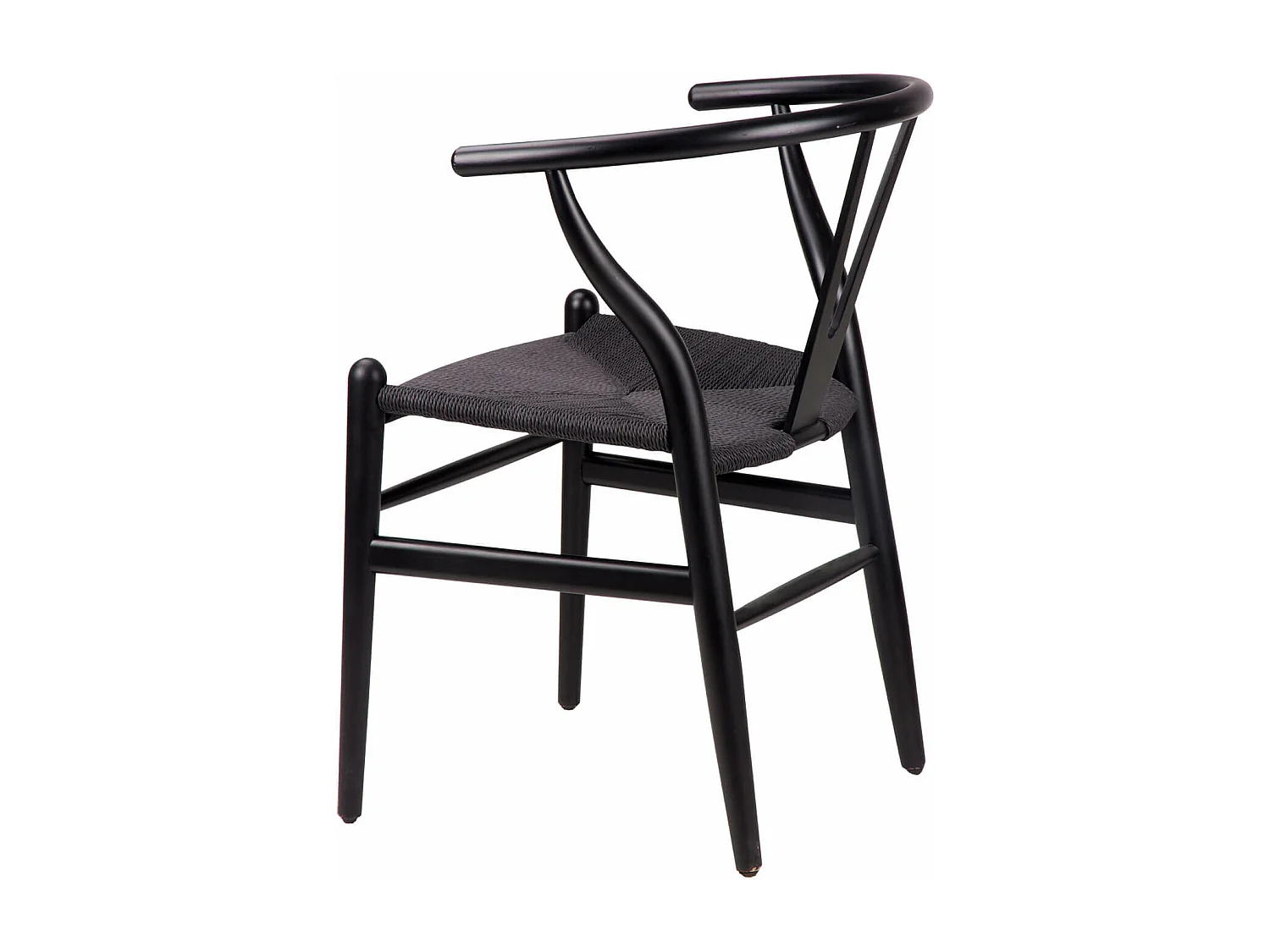 Chaise en bois d'orme et corde tressée Maya – Charme naturel et authenticité-Couleur Noir