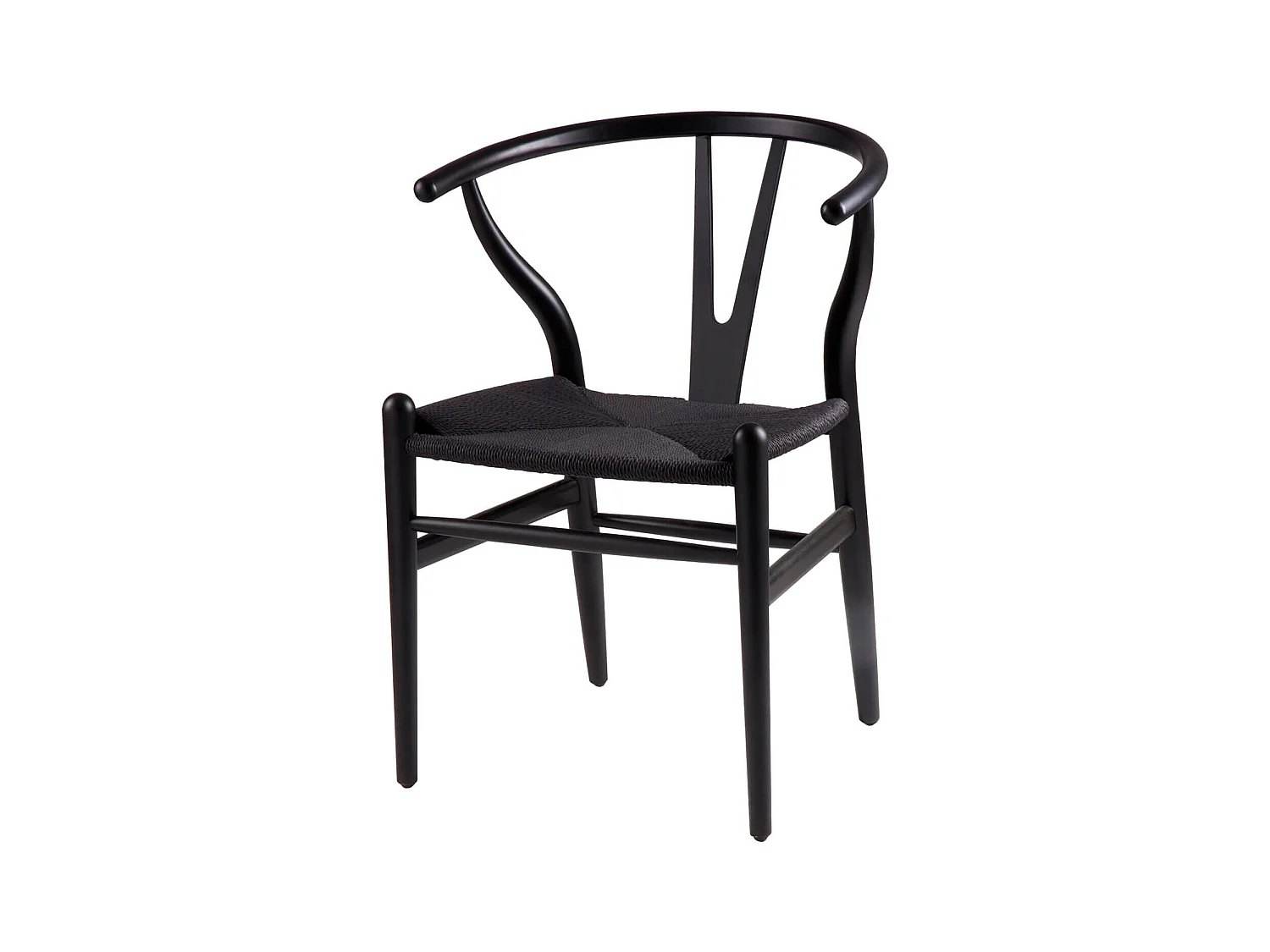 Chaise en bois d'orme et corde tressée Maya – Charme naturel et authenticité-Couleur Noir