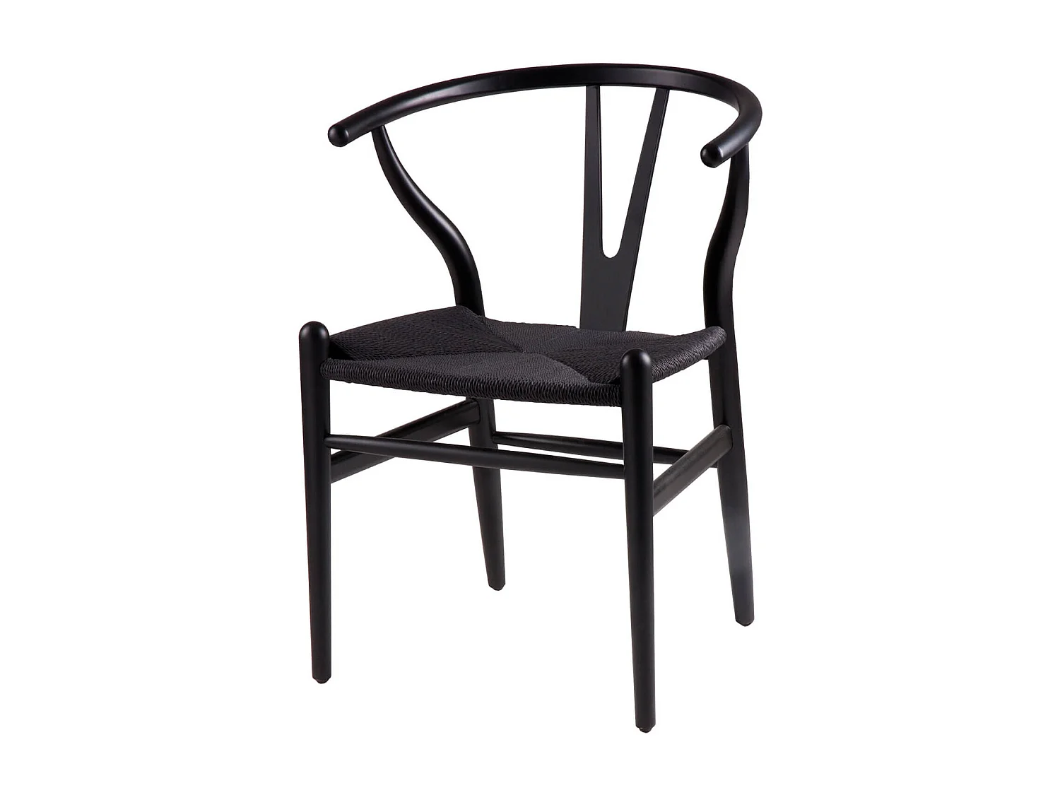 Chaise en bois d'orme et corde tressée Maya – Charme naturel et authenticité-Couleur Noir