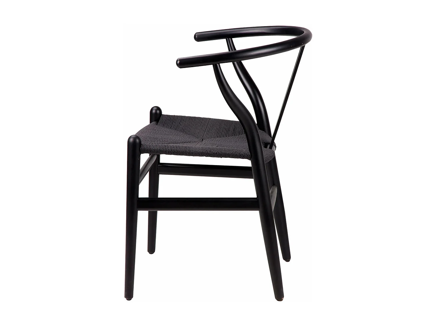 Chaise en bois d'orme et corde tressée Maya – Charme naturel et authenticité-Couleur Noir