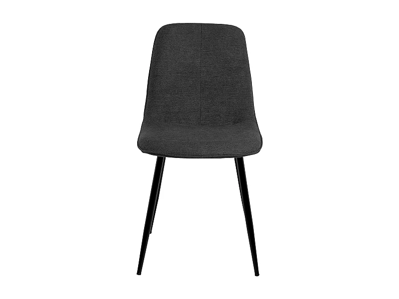 Chaise en tissu avec pieds en métal noir Klara – Lignes incurvées et élégance intemporelle-Couleur Gris foncé