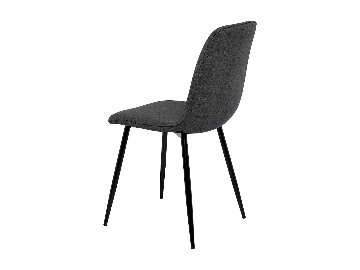Chaise en tissu avec pieds en métal noir Klara – Lignes incurvées et élégance intemporelle-Couleur Gris foncé