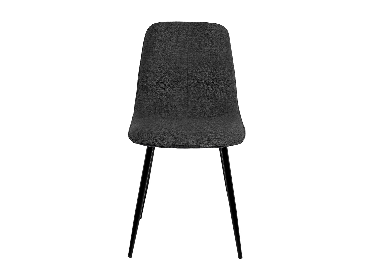 Chaise en tissu avec pieds en métal noir Klara – Lignes incurvées et élégance intemporelle-Couleur Gris foncé