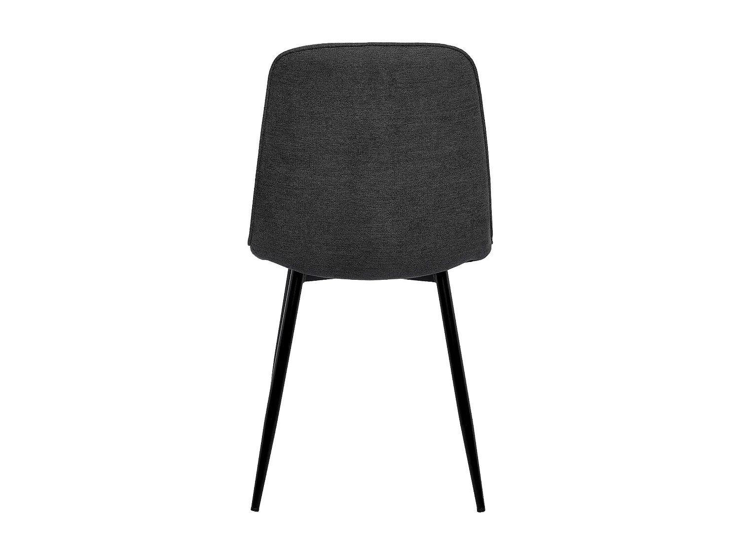 Chaise en tissu avec pieds en métal noir Klara – Lignes incurvées et élégance intemporelle-Couleur Gris foncé