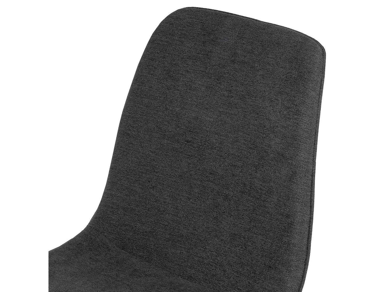Chaise en tissu avec pieds en métal noir Klara – Lignes incurvées et élégance intemporelle-Couleur Gris foncé