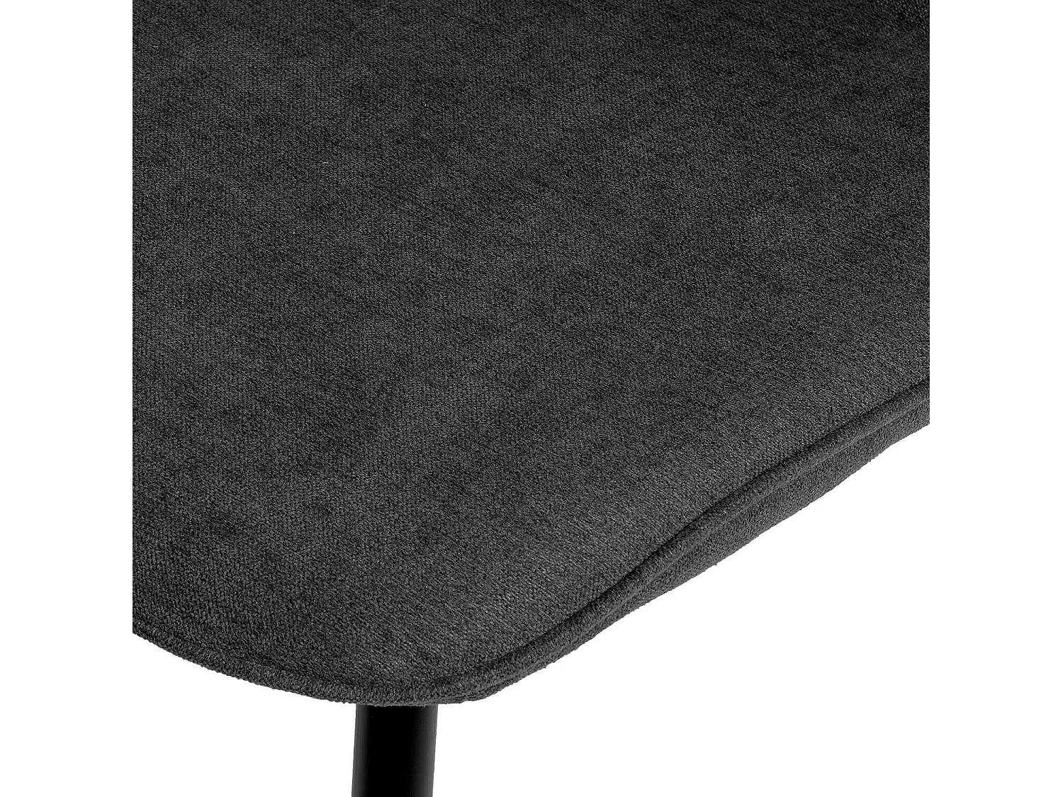Chaise en tissu avec pieds en métal noir Klara – Lignes incurvées et élégance intemporelle-Couleur Gris foncé