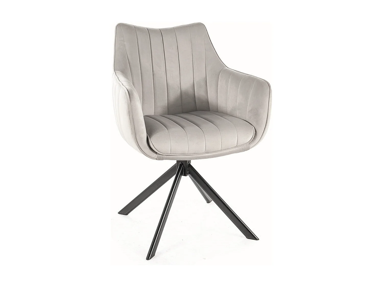 Krzesło tapicerowane AZALIA VELVET jasnoszare