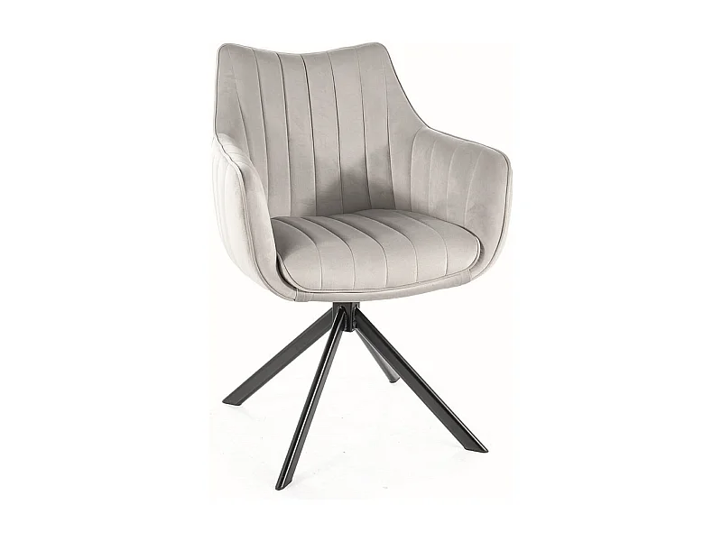 Krzesło tapicerowane AZALIA VELVET jasnoszare