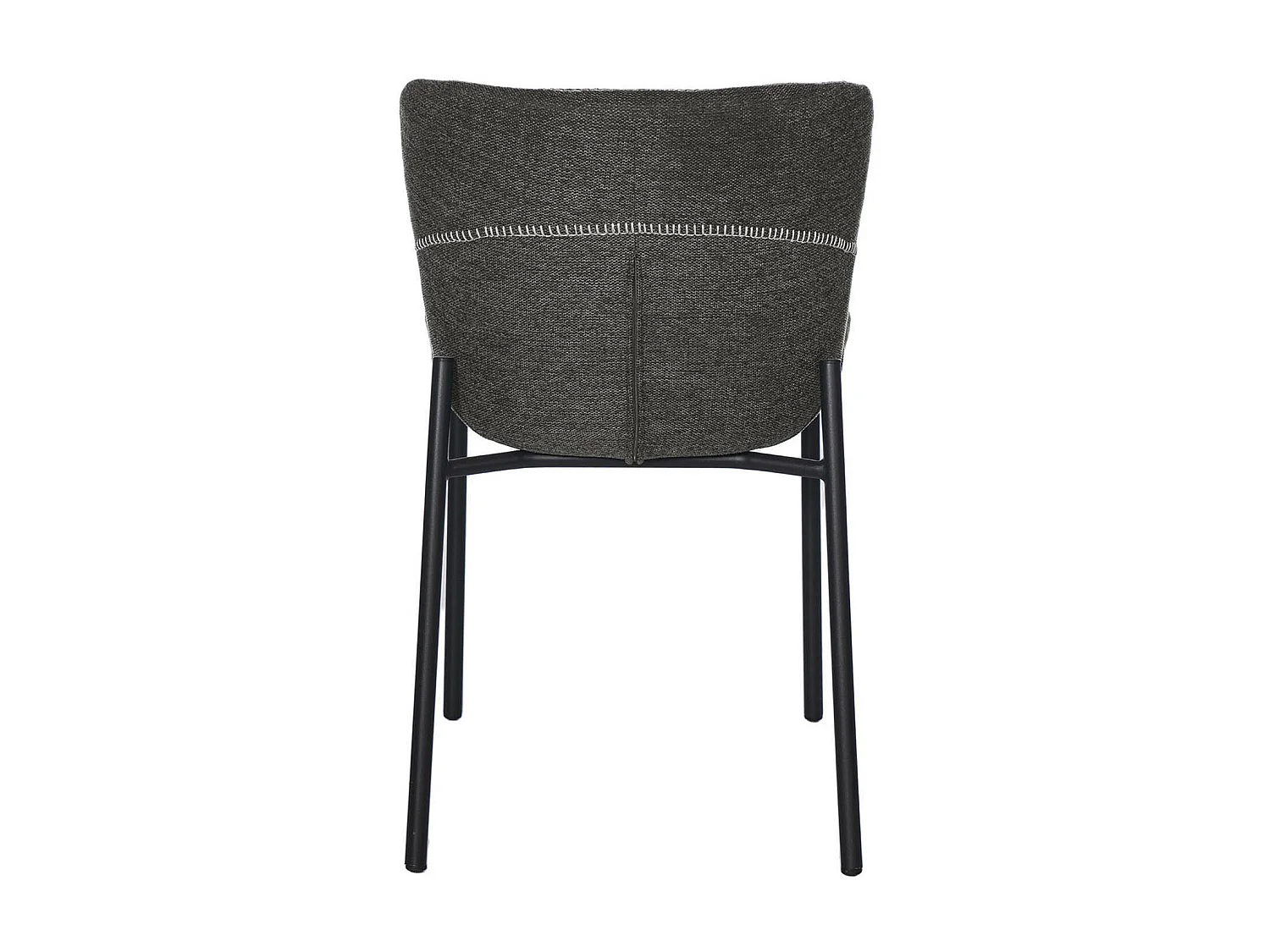 Chaise design tissu gris foncé et pieds métal noir Galia