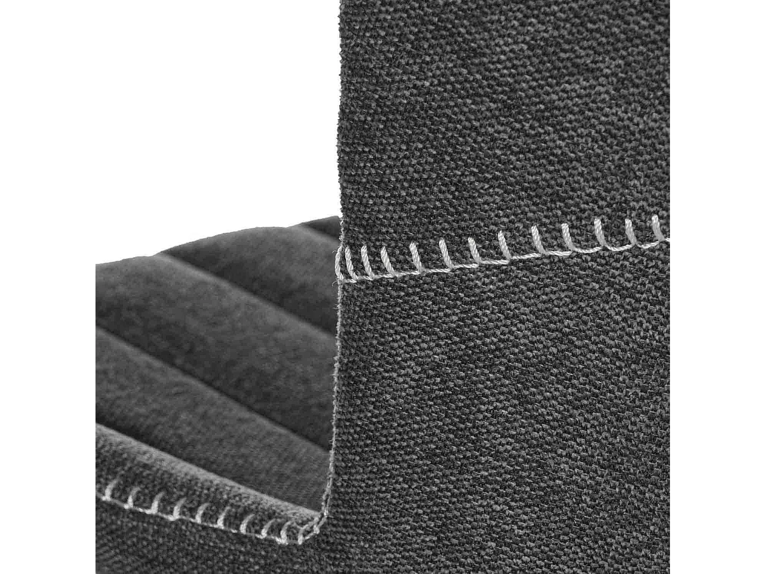 Chaise design tissu gris foncé et pieds métal noir Galia