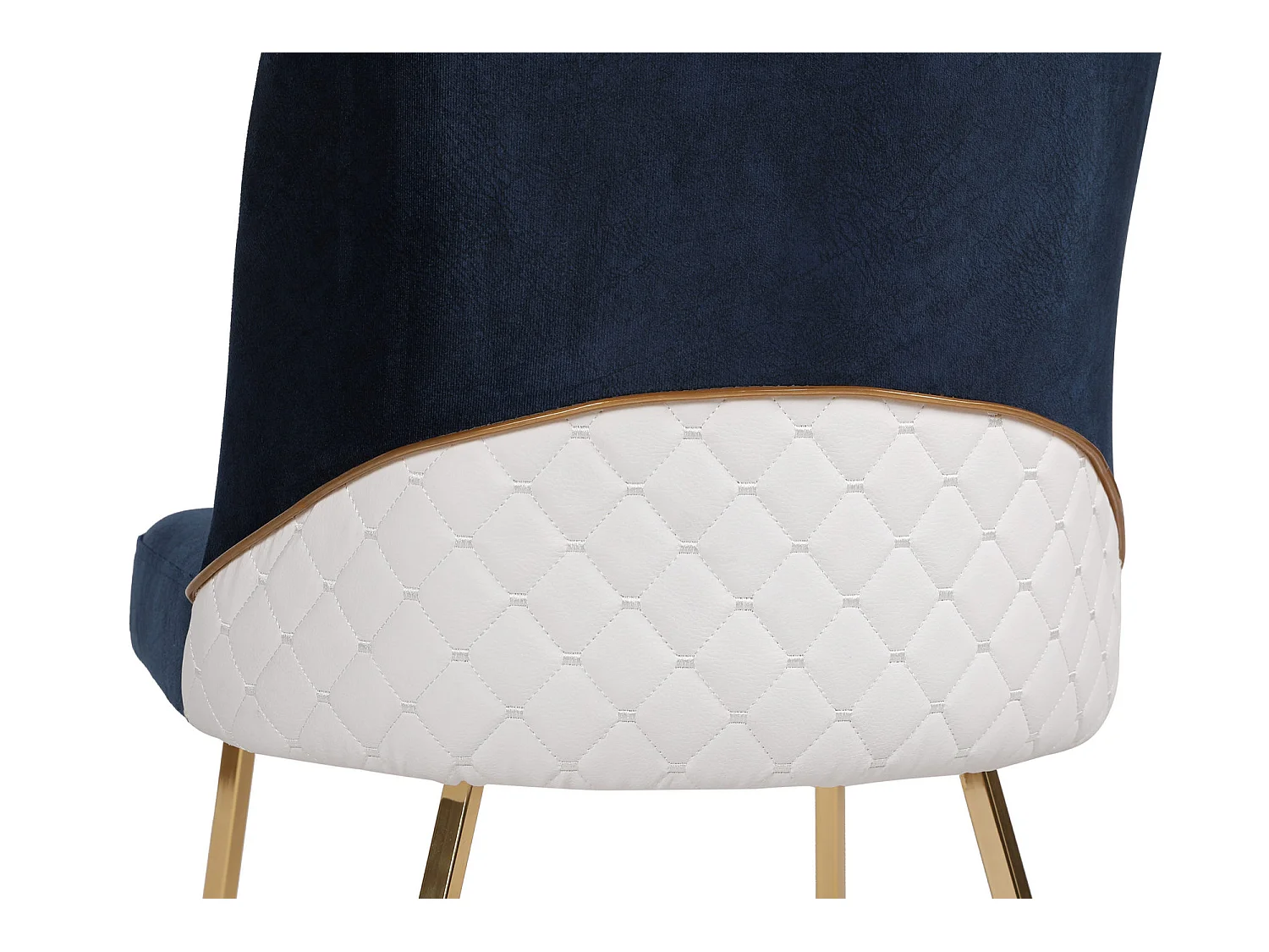 Skyma design marineblauwe fluwelen stoel en gouden poten - Set van 2