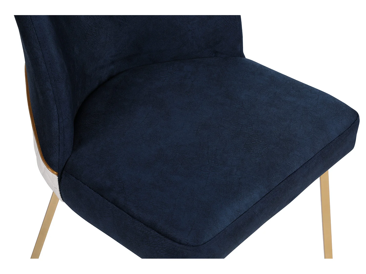 Skyma design marineblauwe fluwelen stoel en gouden poten - Set van 2