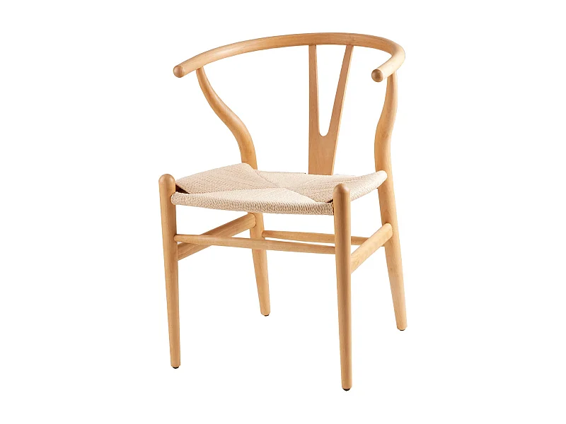 Chaise en bois d'orme et corde tressée Maya – Charme naturel et authenticité-Couleur Naturel