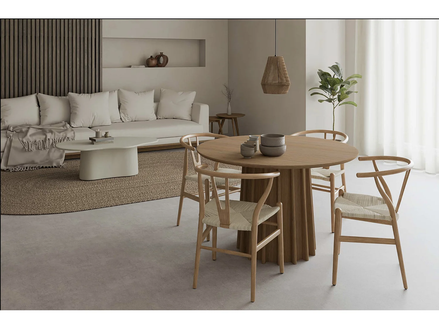 Chaise en bois d'orme et corde tressée Maya – Charme naturel et authenticité-Couleur Naturel