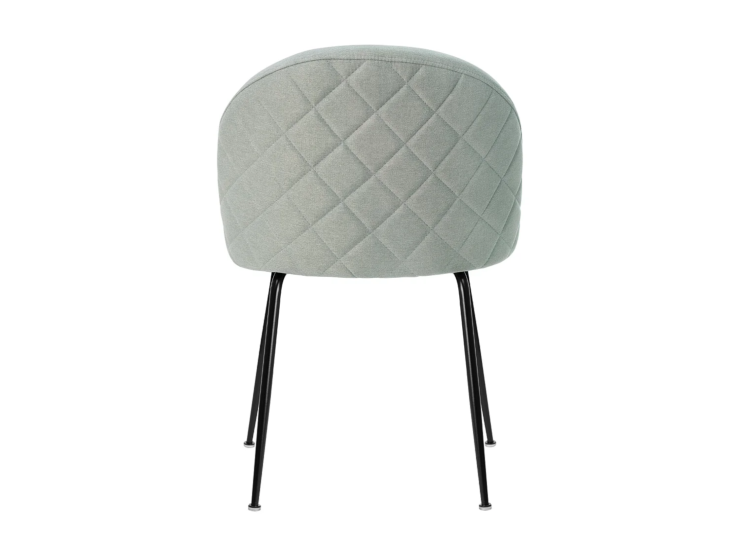 Chaise moderne tissu vert menthe rembourré et pieds métal noir Louba