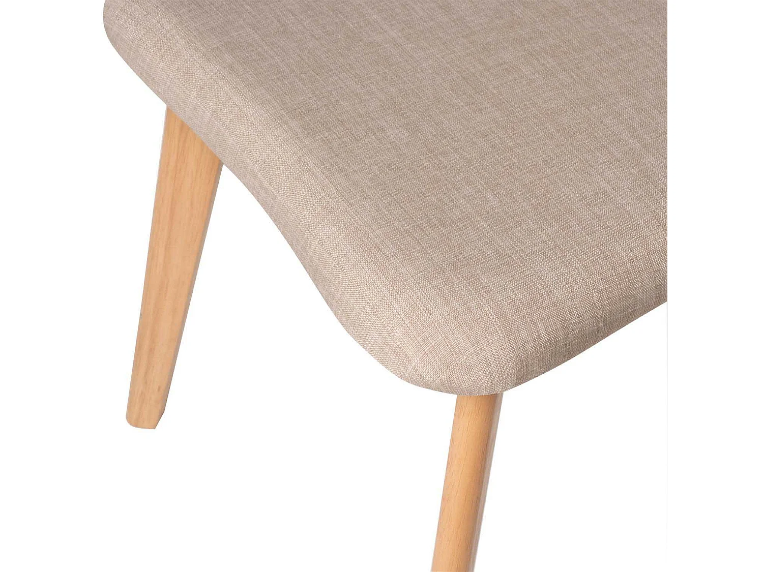Chaise en bois de chêne et tissu beige clair Reka