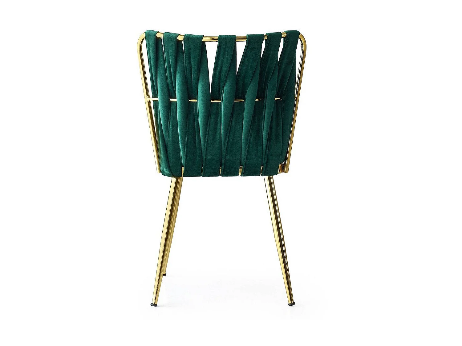 Chaise design velours vert et pieds doré Ribaldi - Lot de 2