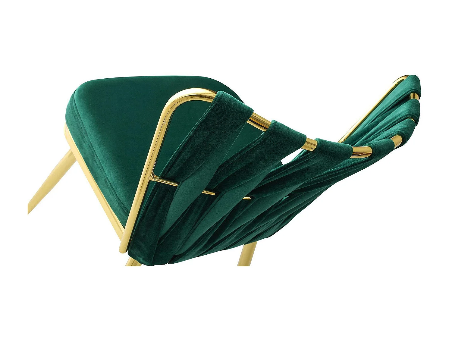 Chaise design velours vert et pieds doré Ribaldi - Lot de 2
