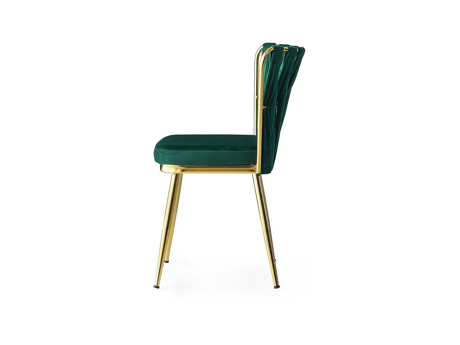 Ribaldi groen fluwelen design stoel en gouden poten - Set van 2