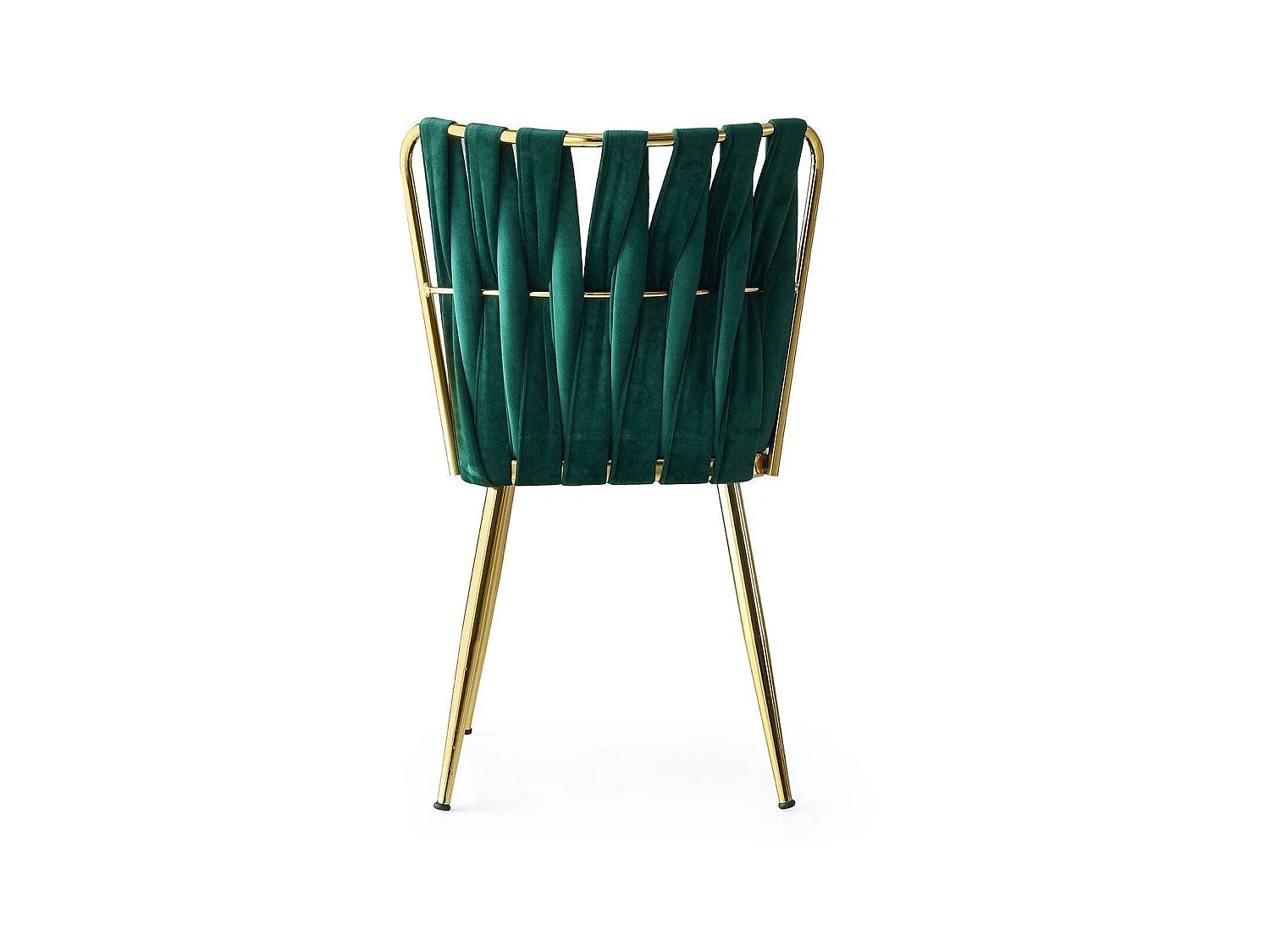 Ribaldi groen fluwelen design stoel en gouden poten - Set van 2
