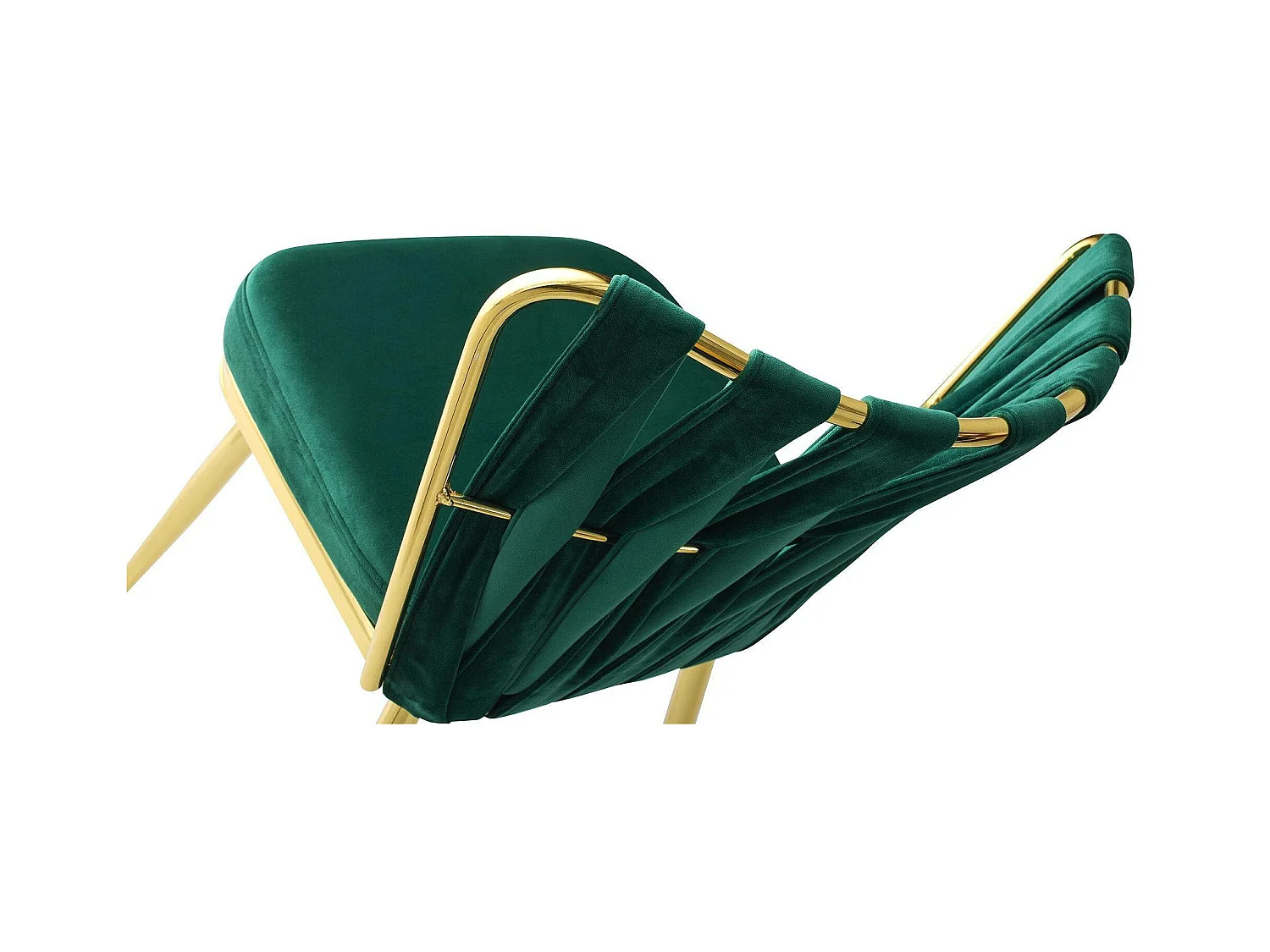 Ribaldi groen fluwelen design stoel en gouden poten - Set van 2